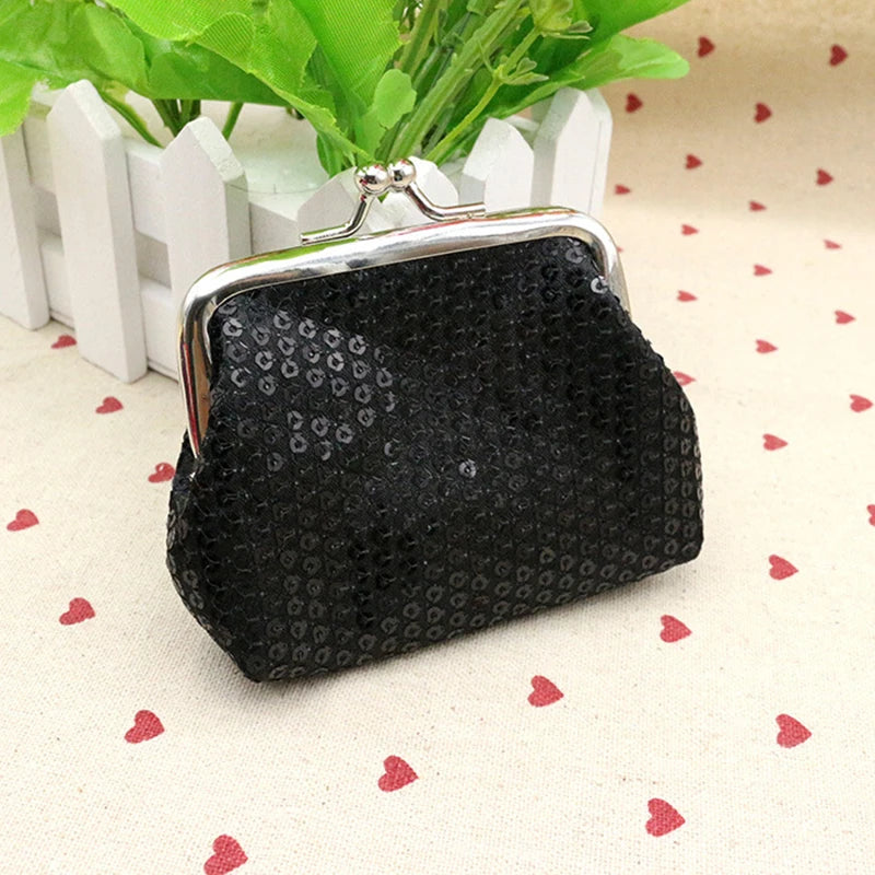 Sequins Coin Purse Kiss Lock Bag For Lipstick And Keys