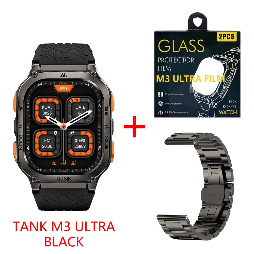 KOSPET Tank M3 Ultra GPS Smart Watch Steel 5ATM IP69K
