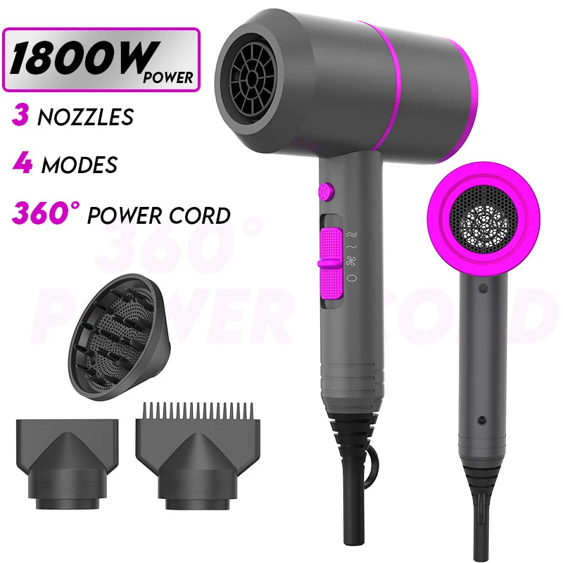 HAOYUNMA VoluVibe Ionic Hair Dryer With Concentrator Nozzles