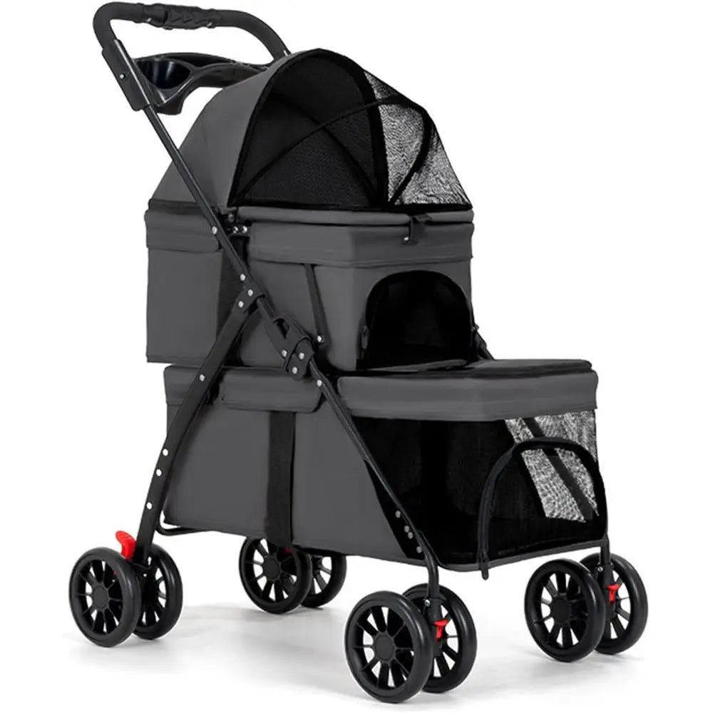 Ticify Durable Lightweight Double Dog Stroller 360 Wheels