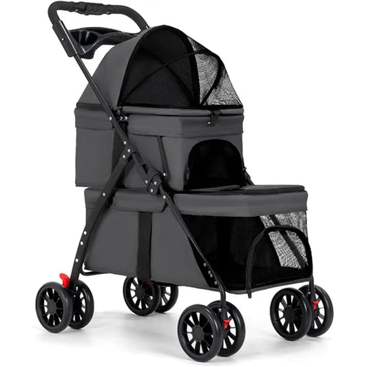 Ticify Durable Lightweight Double Dog Stroller 360 Wheels