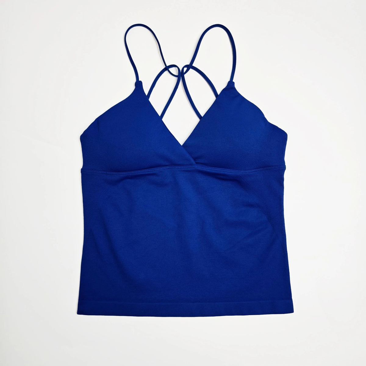NCLAGEN Women's Seamless Twist Front Longline Yoga Workout Tank Top