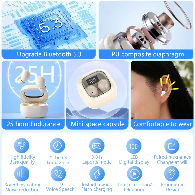 SHUKE Wireless Bluetooth Earbuds Headset For All Phones