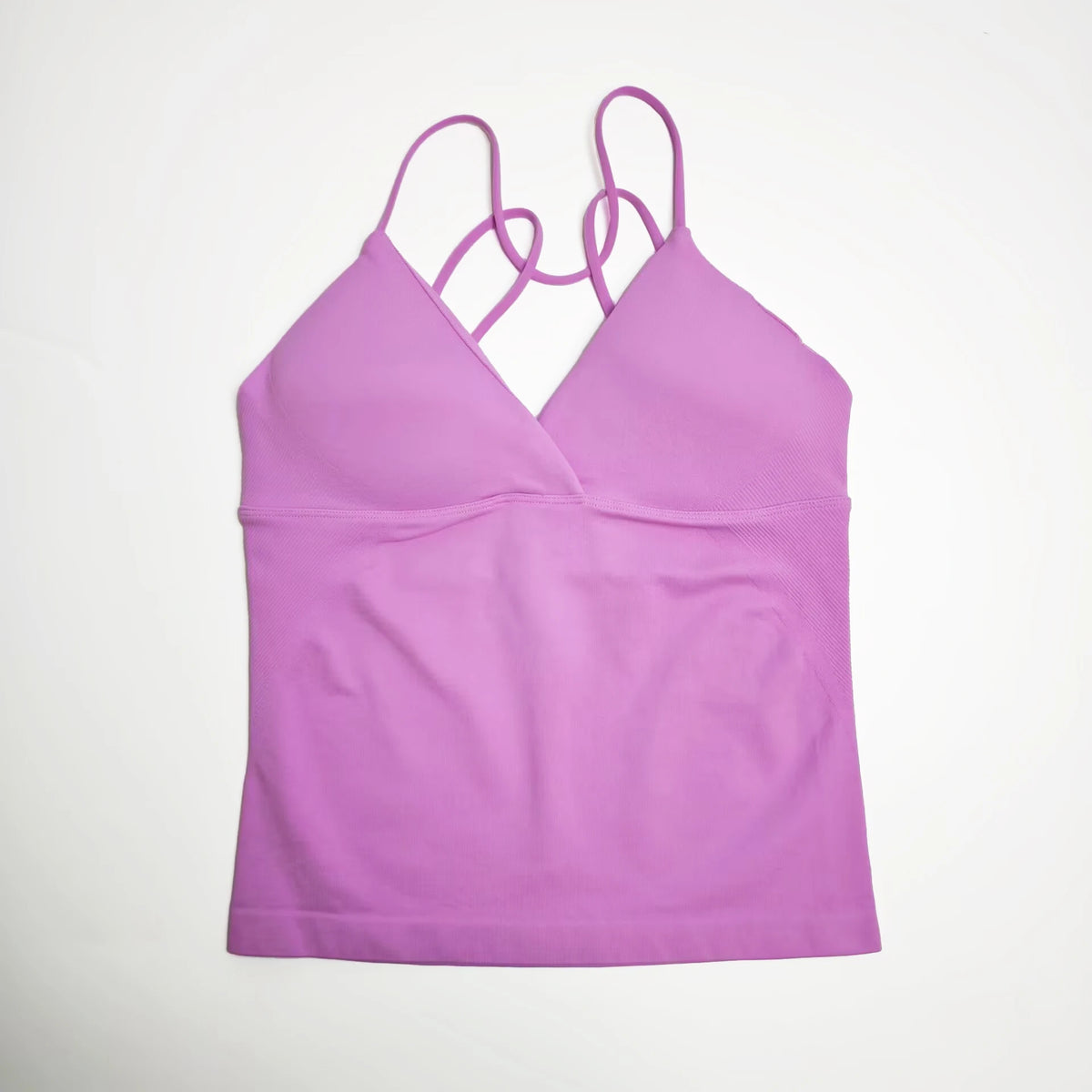 NCLAGEN Women's Seamless Twist Front Longline Yoga Workout Tank Top