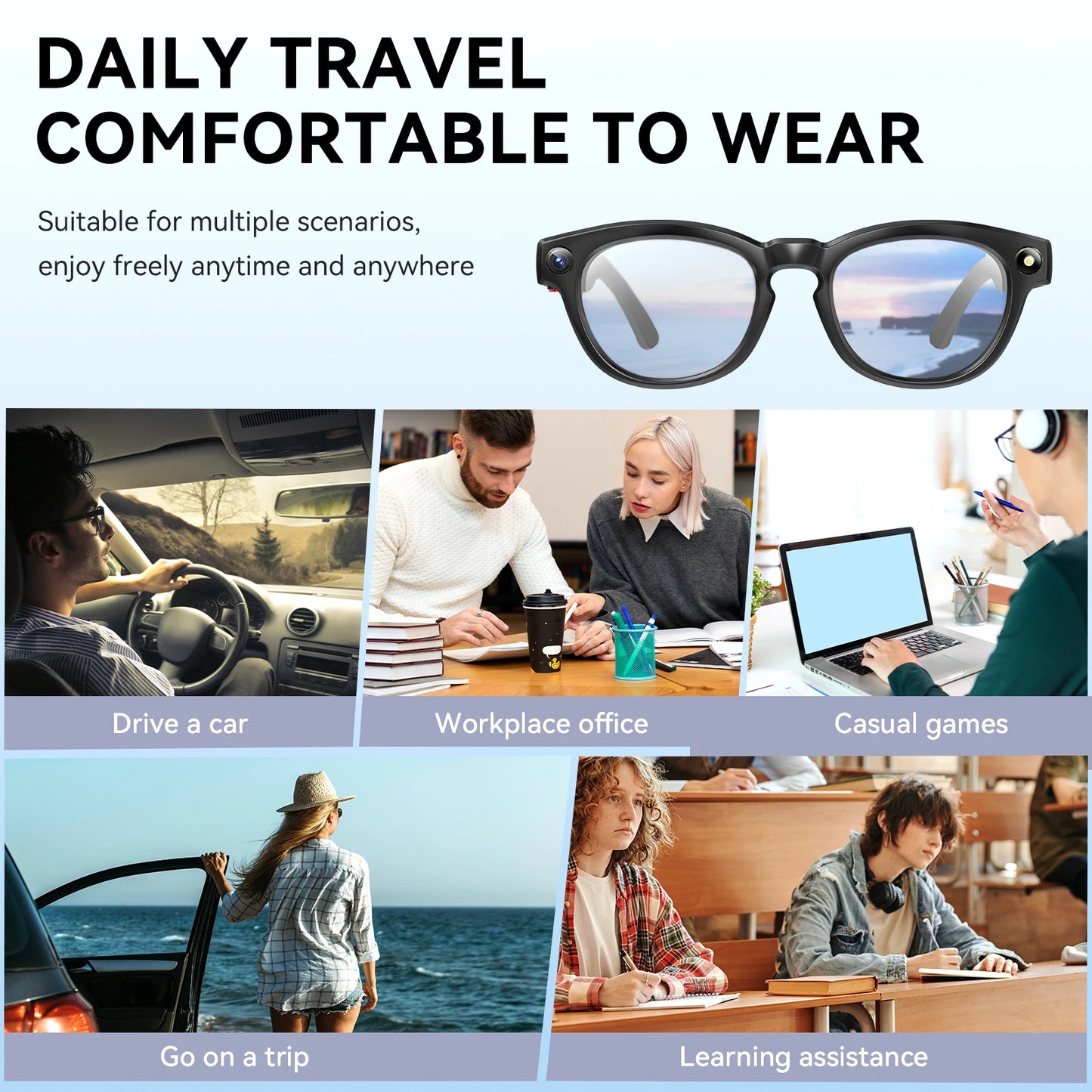 EIGIIS AI Smart Glasses With Bluetooth Calls And Translation