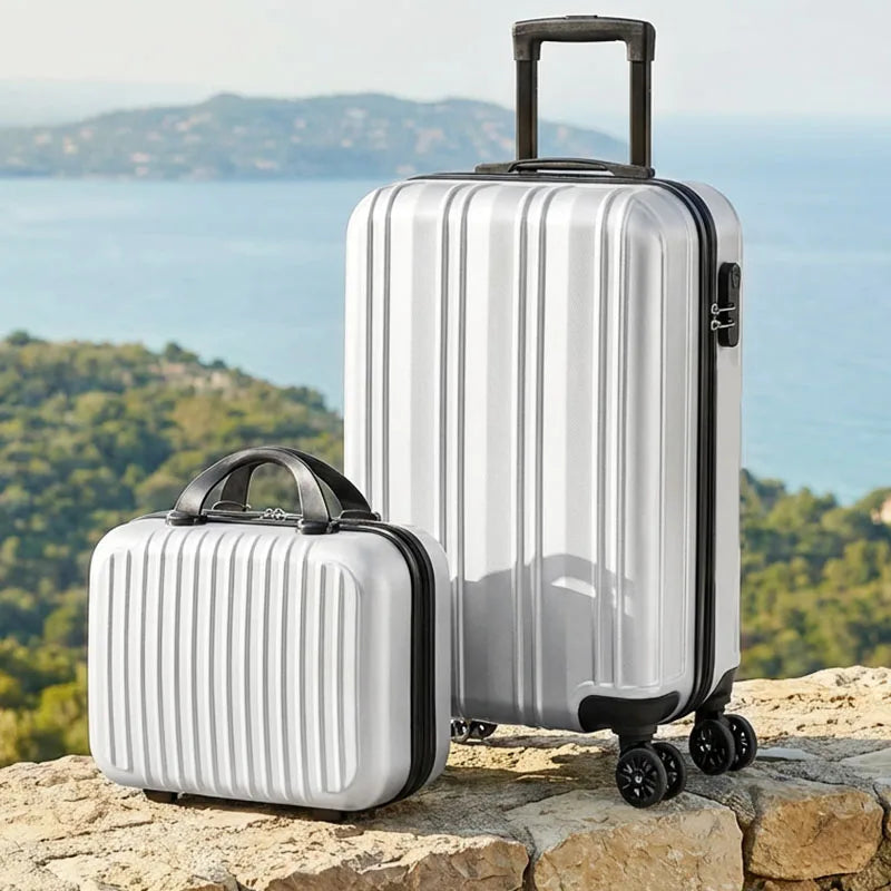 2-Piece Hardside Carry-On Luggage Set With USB Port TSA Lock