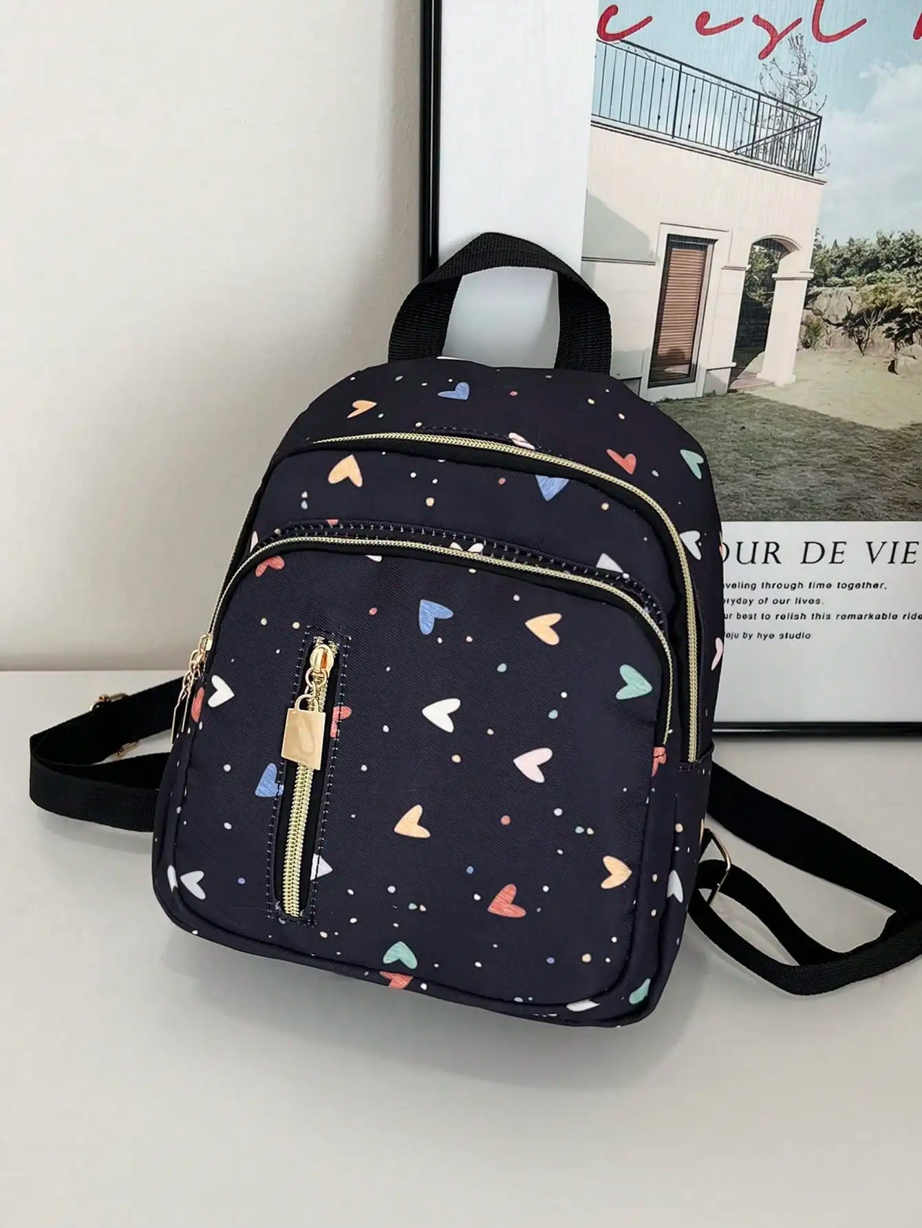 Nylon Women's Black Backpack With Laptop Compartment Casual Everyday
