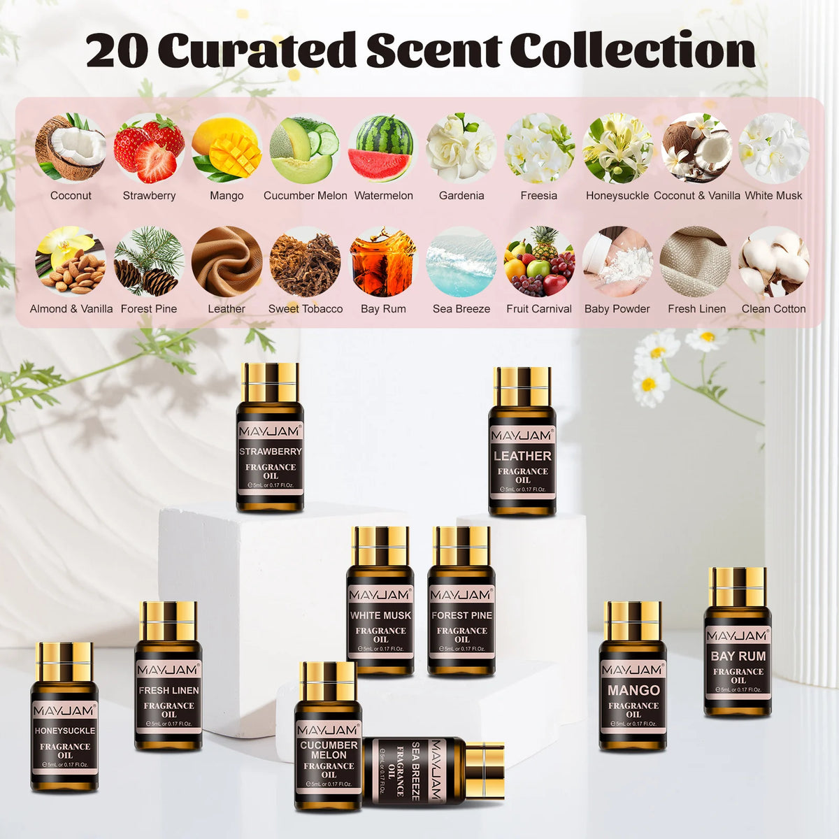 MAYJAM Premium Aromatic Fragrance Oils Set For Room Diffuser