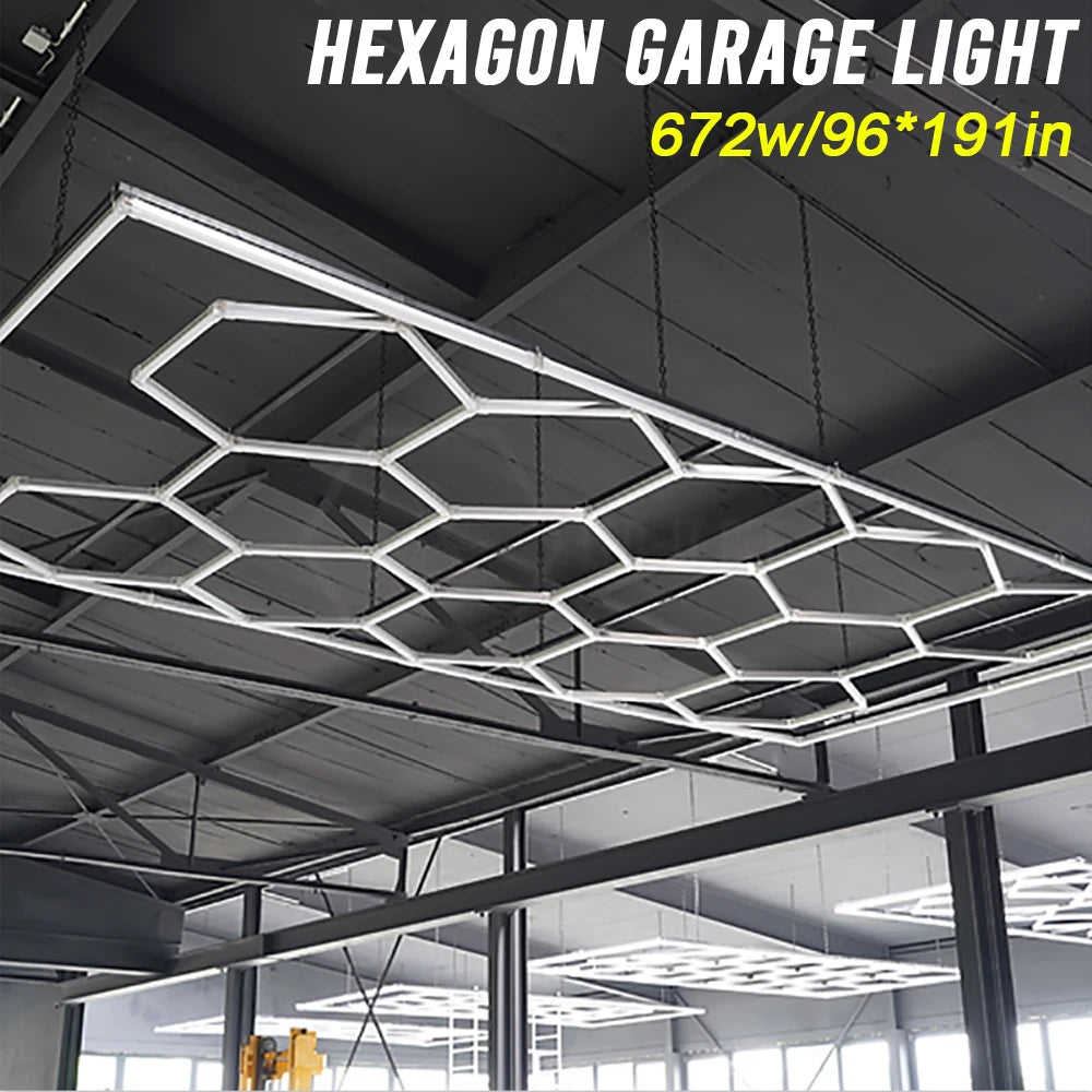 Honeycomb Hexagonal Led Tube Lighting For Garage And Workshops