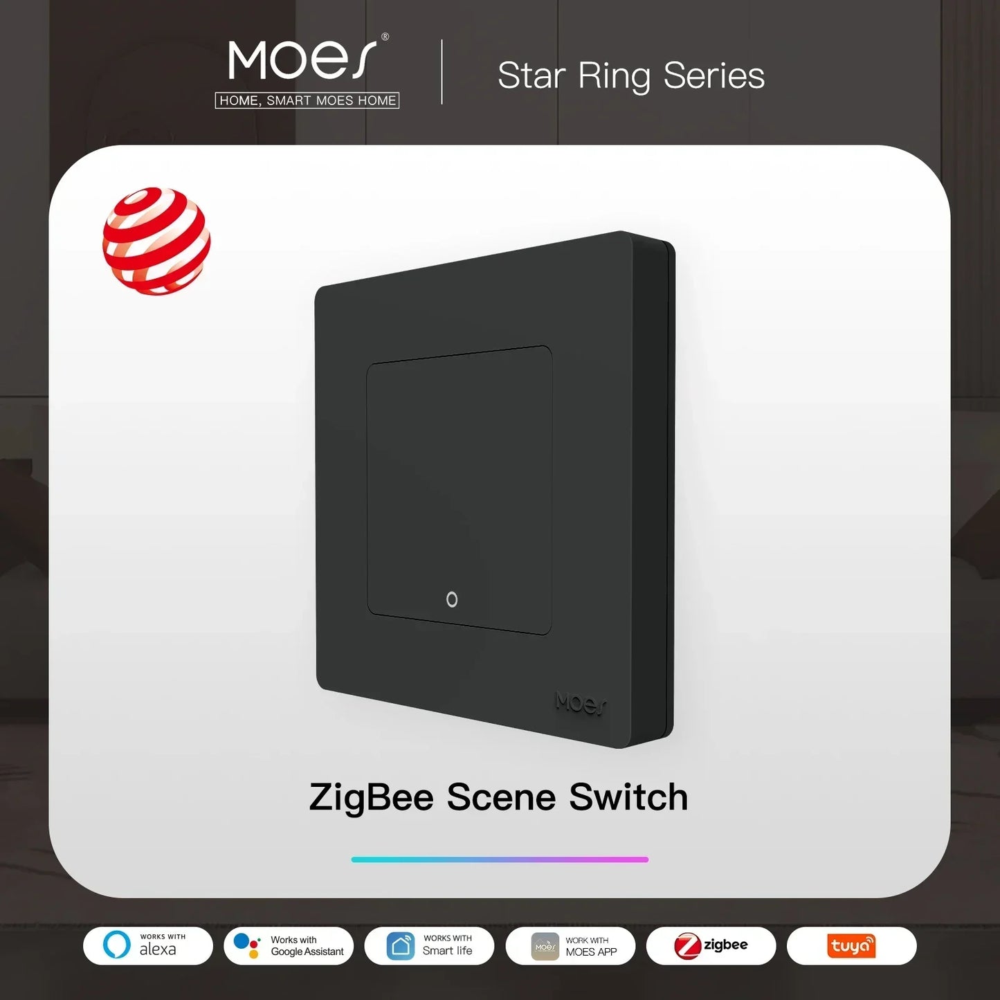 MOES ZigBee Smart Light Switch No Neutral Works With Alexa