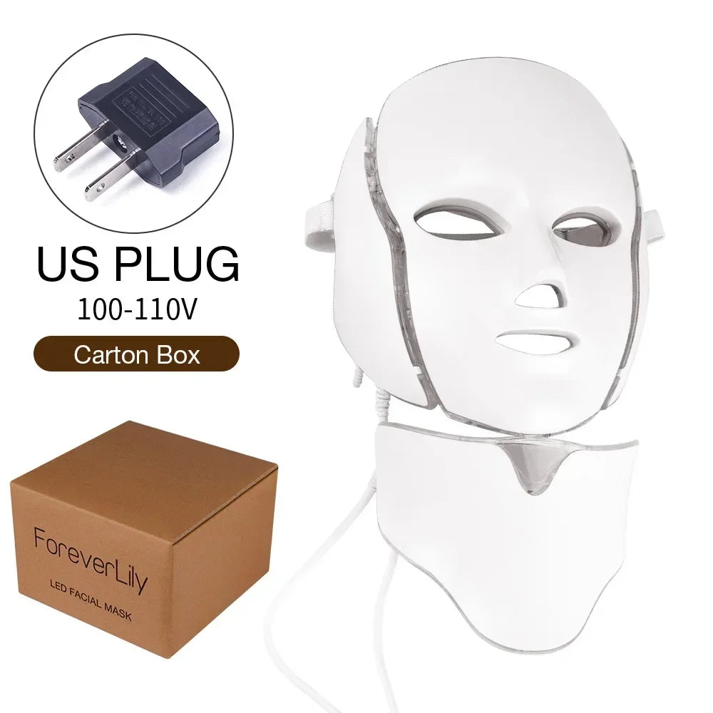 Iebilif 7 Color Led Face Mask Photon Red Light Therapy