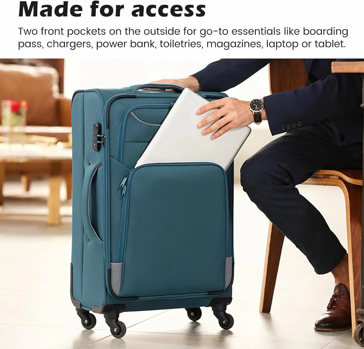 Coolife Luggage Set With TSA Lock Spinner Wheels And Tote