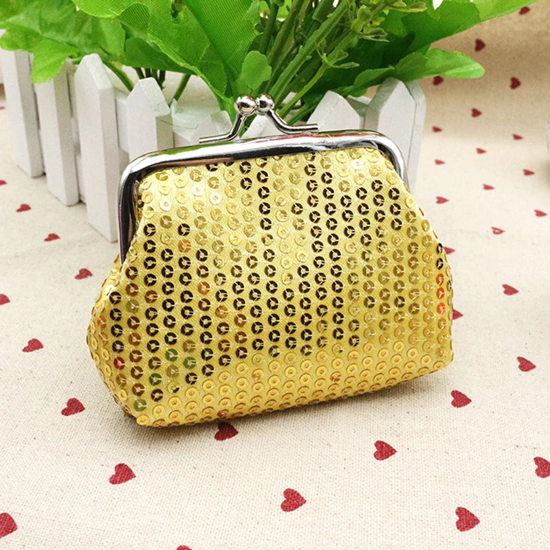 Sequins Coin Purse Kiss Lock Bag For Lipstick And Keys