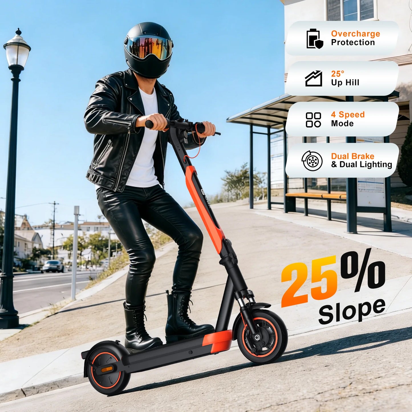 Foldable Electric Scooter 800W 21 MPH Dual Suspension App Control