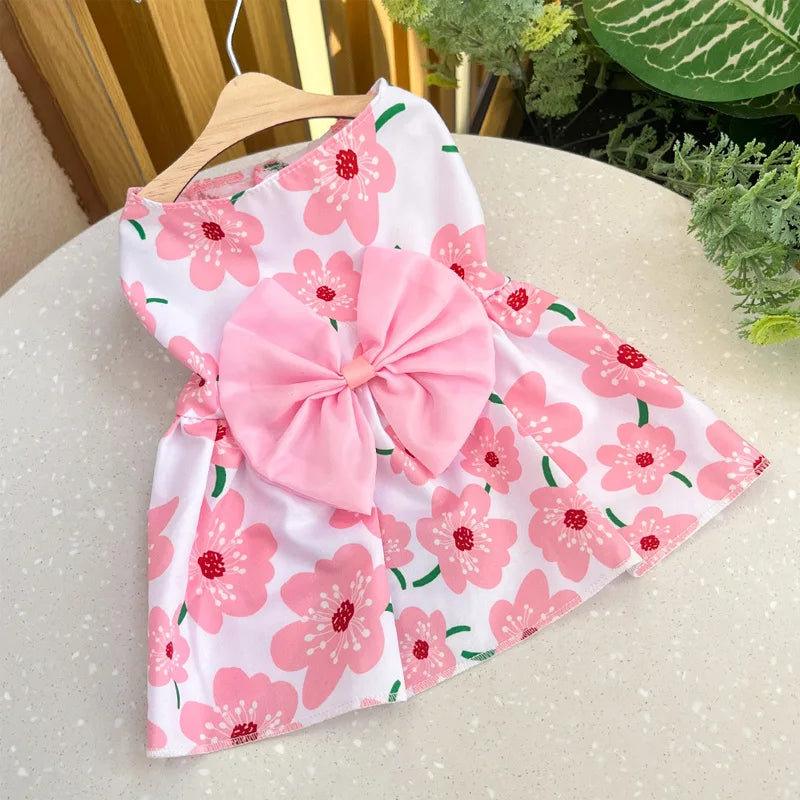 Puppy Skirt Dress For Small Dogs Princess Lace Bow Costume