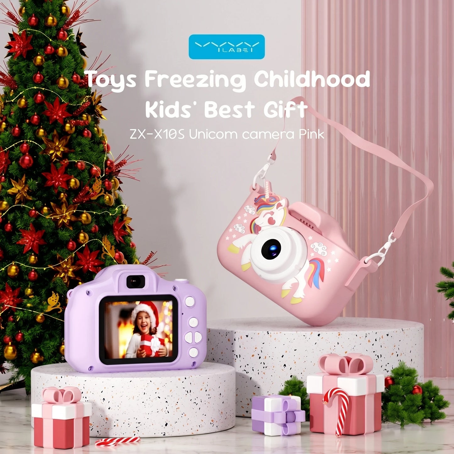 Kids Camera 1080P HD Toy Video Camera With Silicone Case Gift