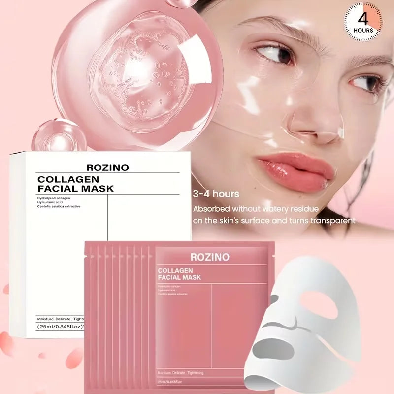 Rozino 10 Pcs Bio Collagen Mask Set for Intense Hydration