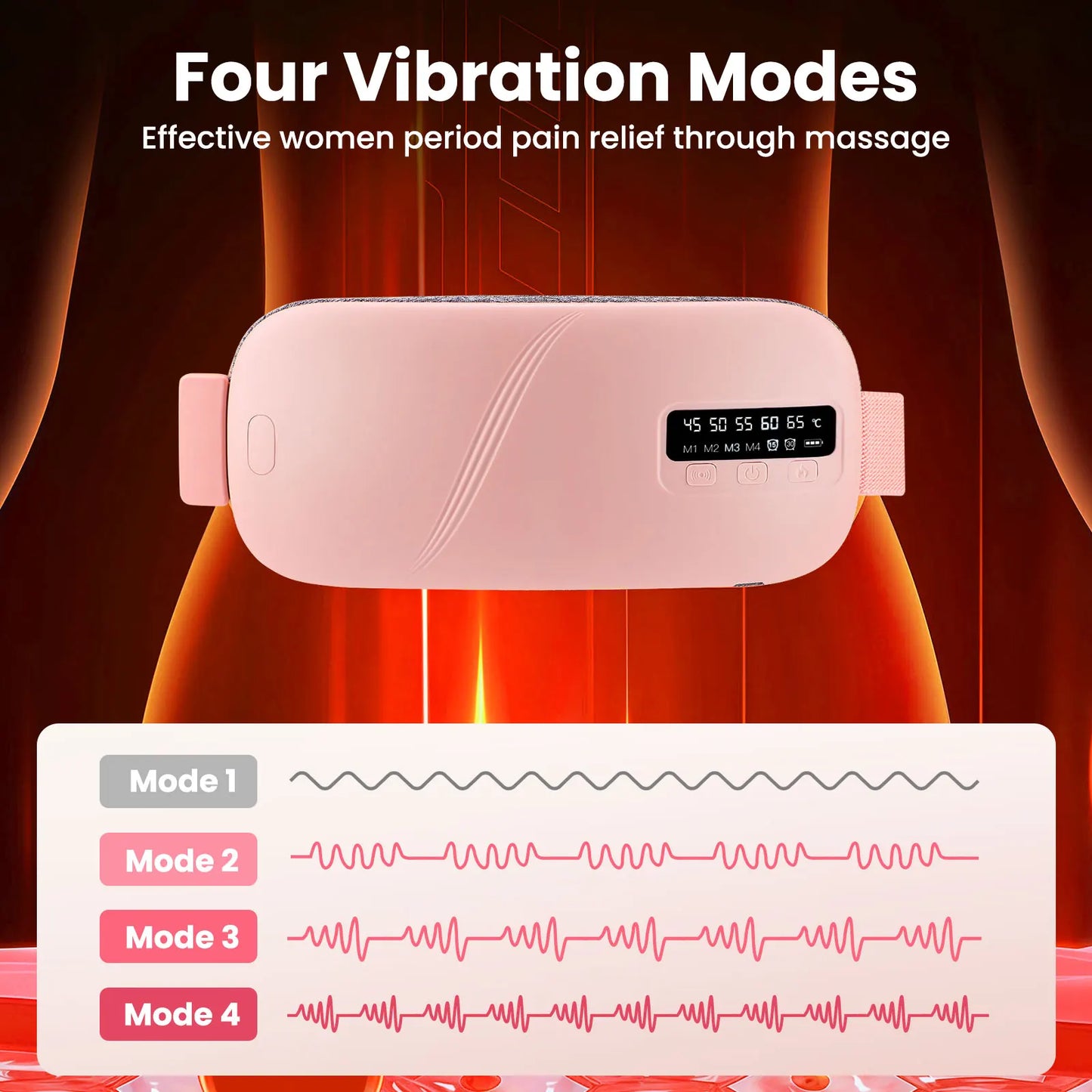 PASTSKY 5 Modes Electric Heating Waist Massager Belt Menstrual Relief
