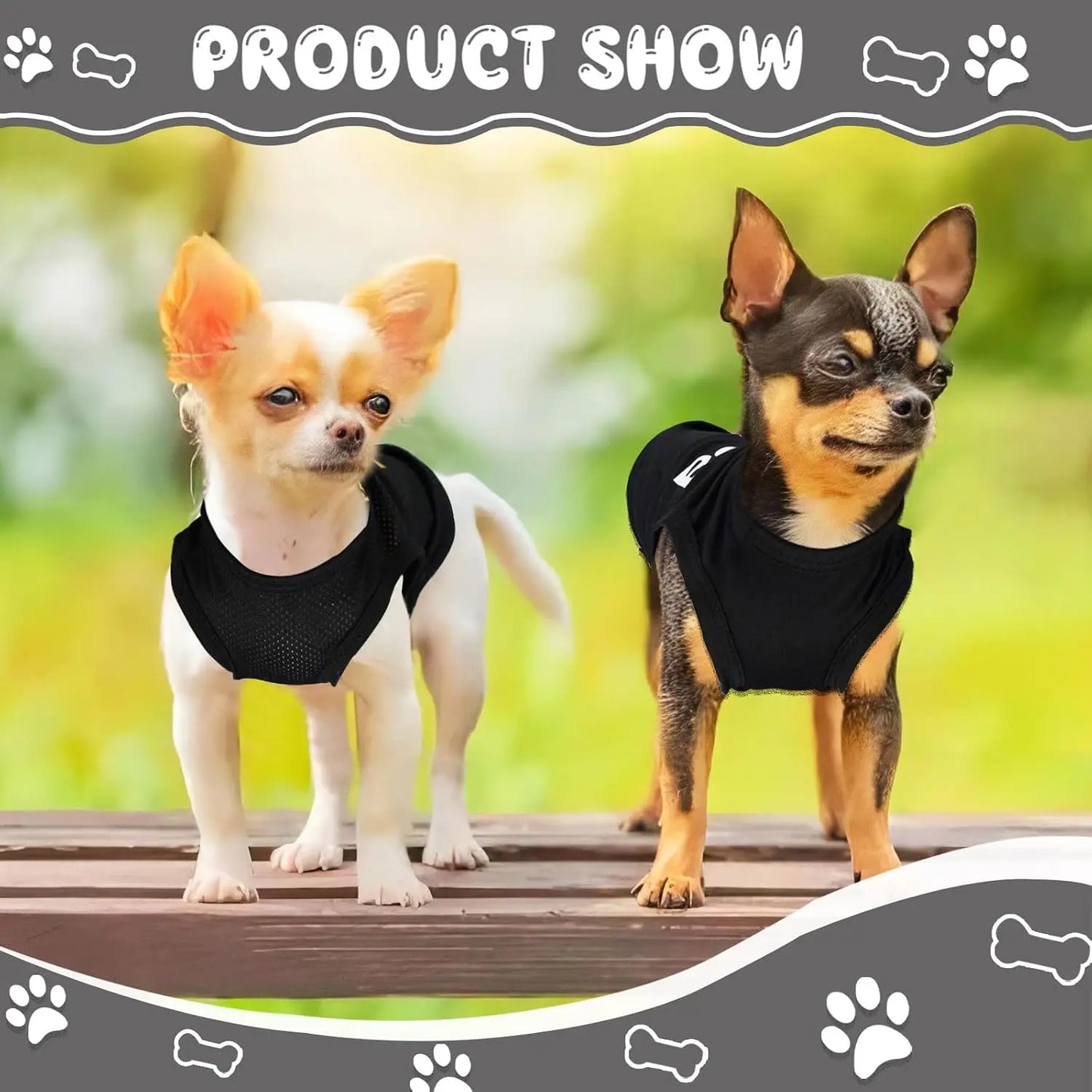 4Pack Dog Shirt Set Soft Polyester Tees With Cute Patterns