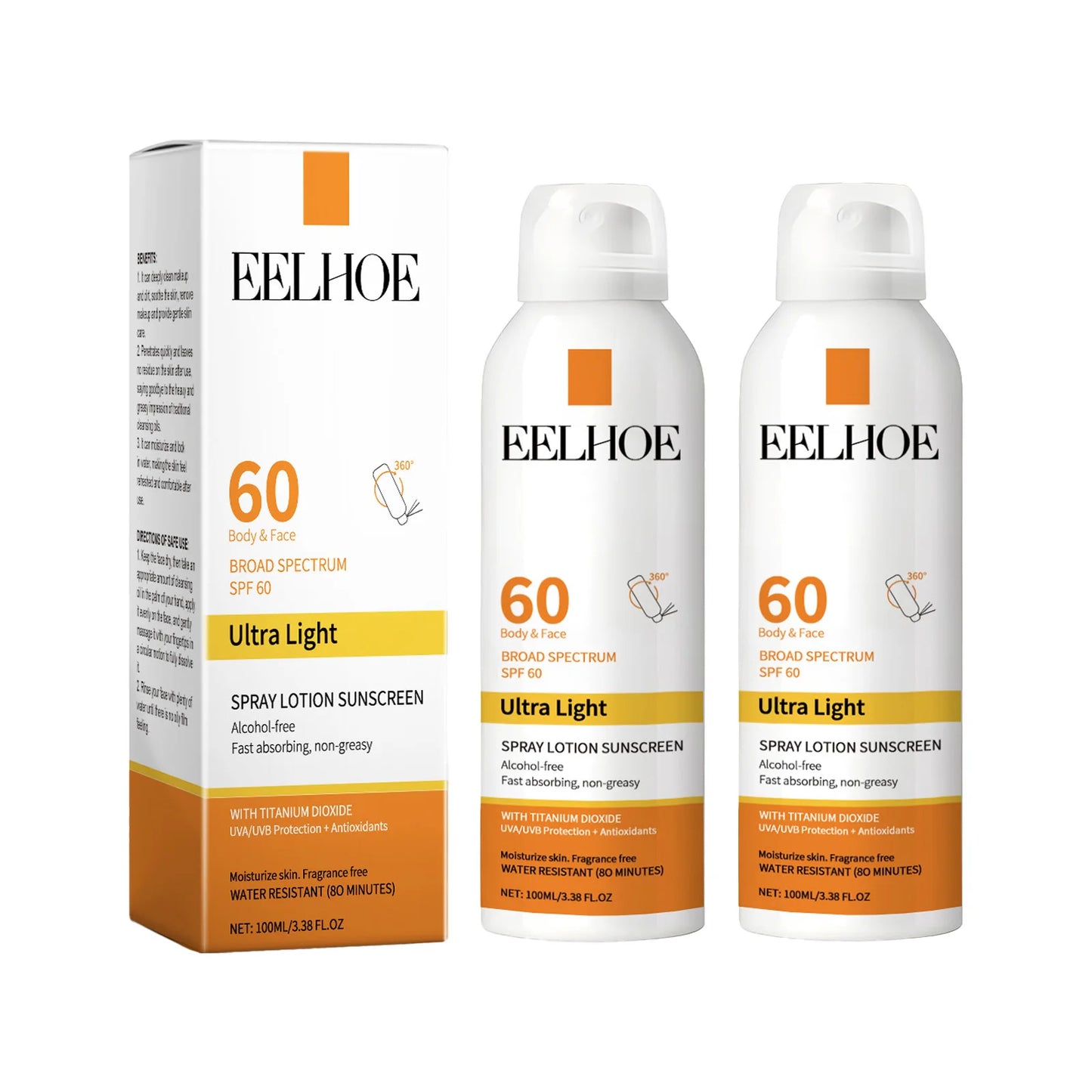 Eelhoe Vitamin E Sunscreen Spray Long Lasting Moisturizing Shield