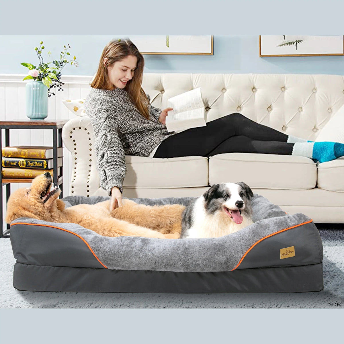 BINGOPAW Comfortable Waterproof Dog Bed With Removable Washable Cover