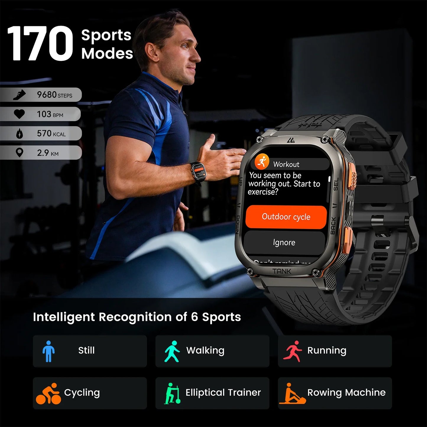 KOSPET Tank M3 Ultra GPS Smart Watch Steel 5ATM IP69K