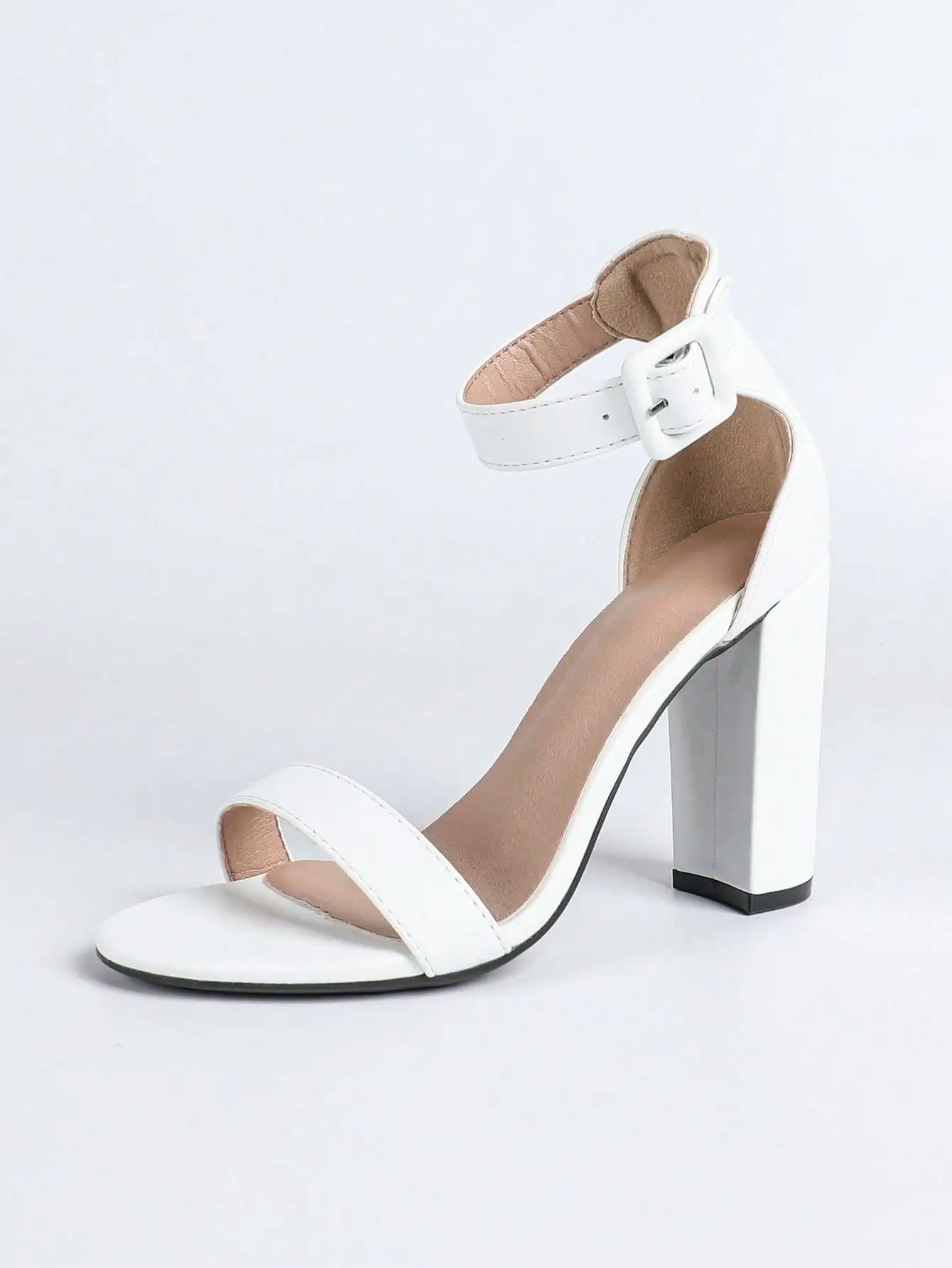 Elegant Square Buckle High Heel Sandals For Weddings