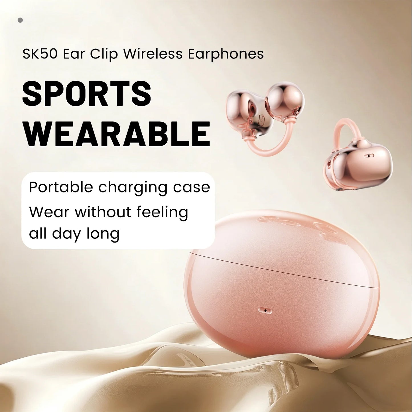 SHUKE Open Ear Clip Wireless Bluetooth Headphones With Microphone