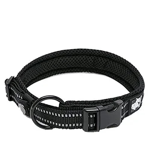 TRUELOVE Nylon Adjustable Dog Collar With Padded Reflective Webbing