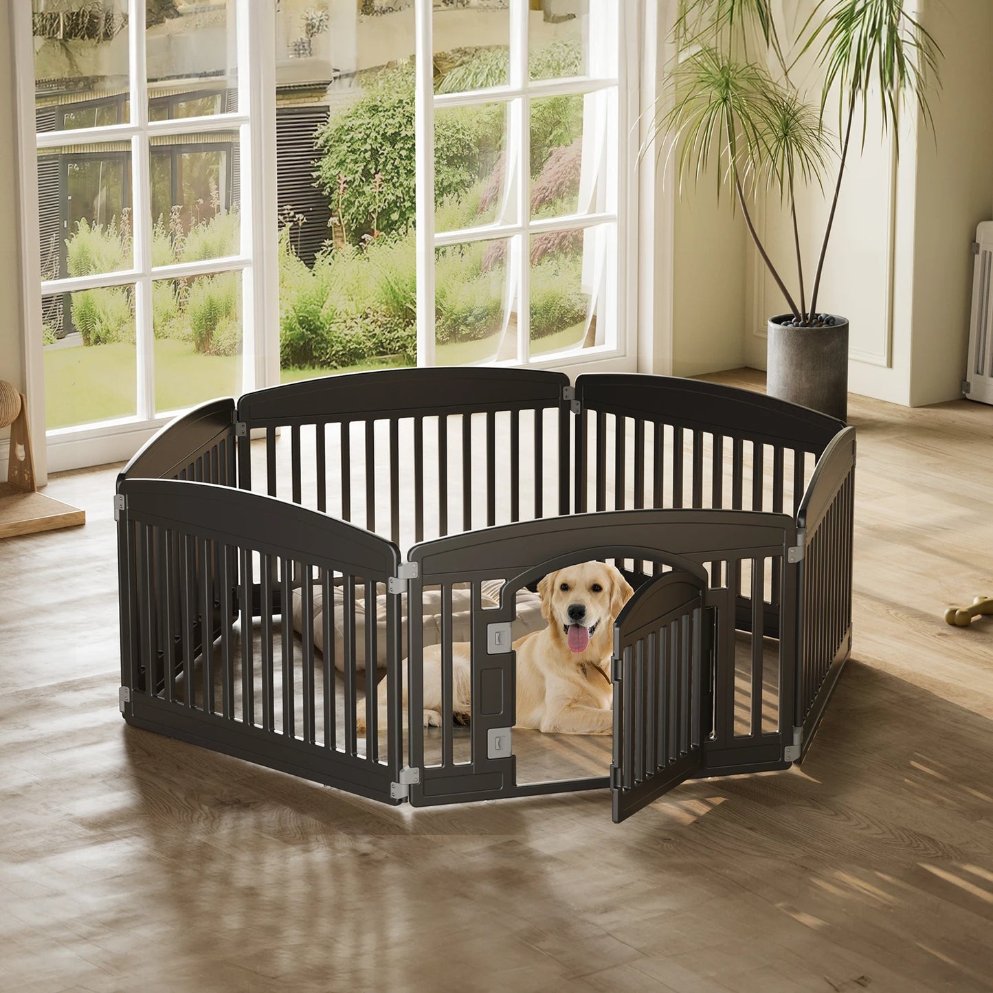 JHK Plastic Dog Playpen 6-Panel Expandable Indoor Outdoor