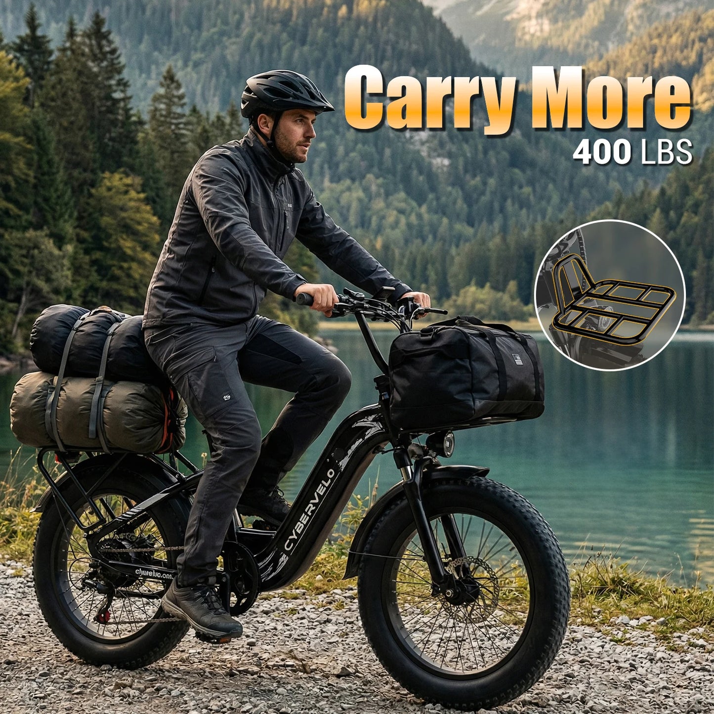 CYBERVELO 1000W Fat Tire Electric Bike EK8 With Removable Battery