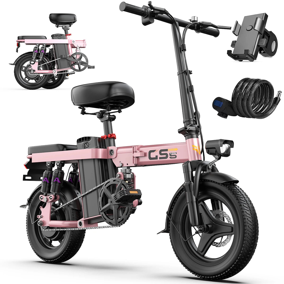 UPlee Folding Electric Bike 740W Brushless Motor Battery