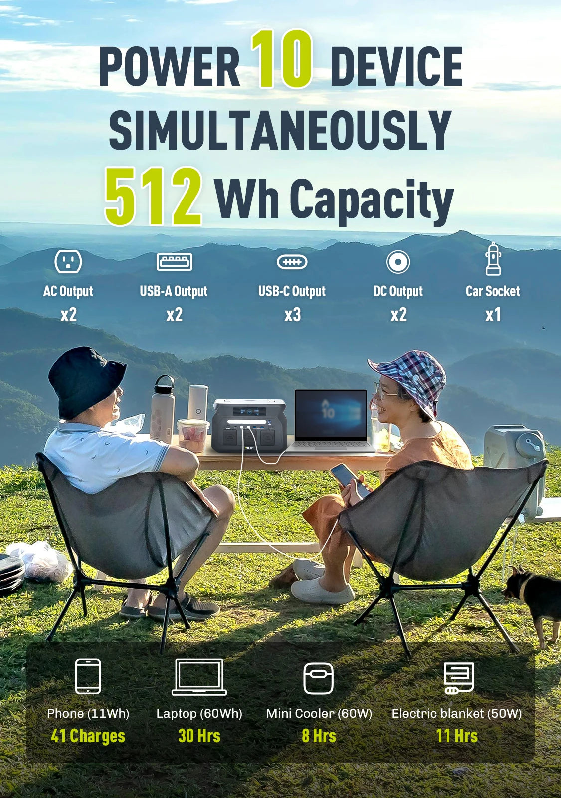 IEE P800 Portable Power Station 512Wh LiFePO4 Solar Generator