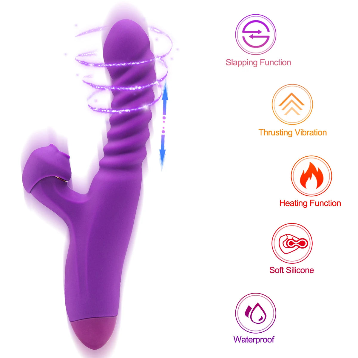 Vibrating Telescopic Flapping Clitoral Stimulator For Women