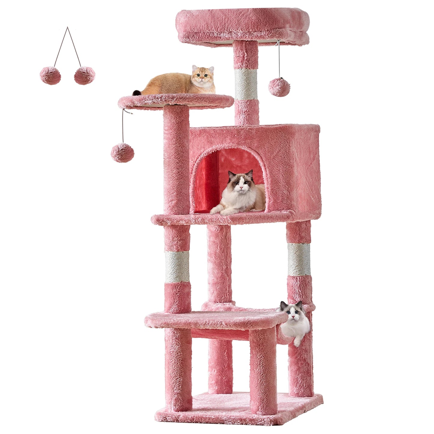 JHK Four Level Cat Tree Indoor Climbing Tower With Sisal