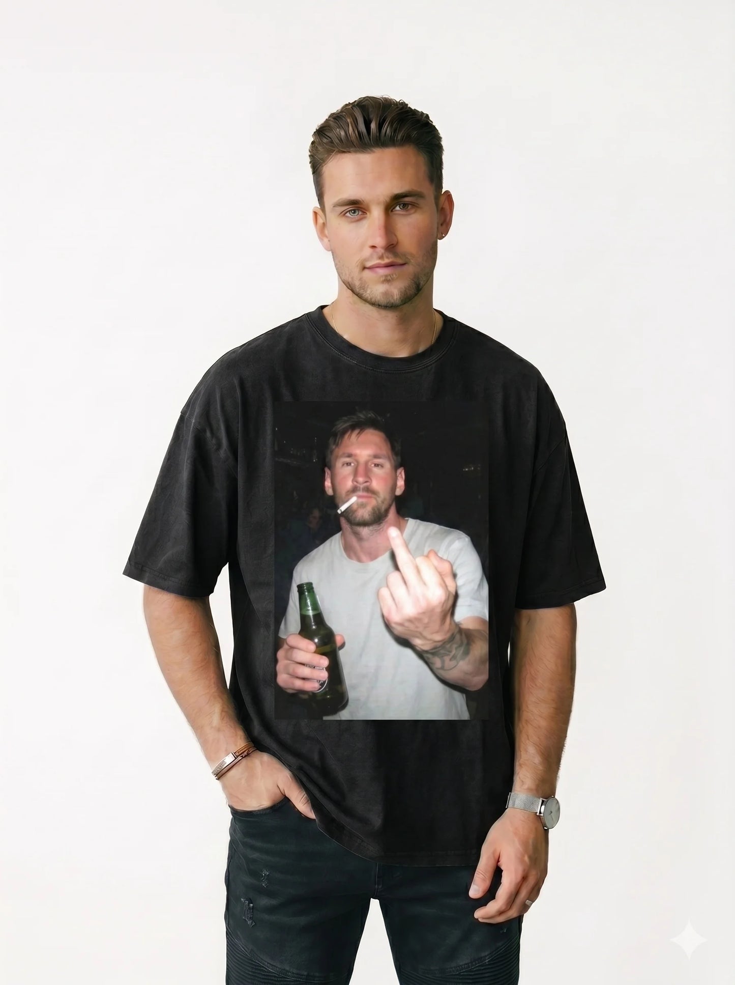 Lionel Messi Off-Duty Fun Graphic Tee 100 Percent Cotton