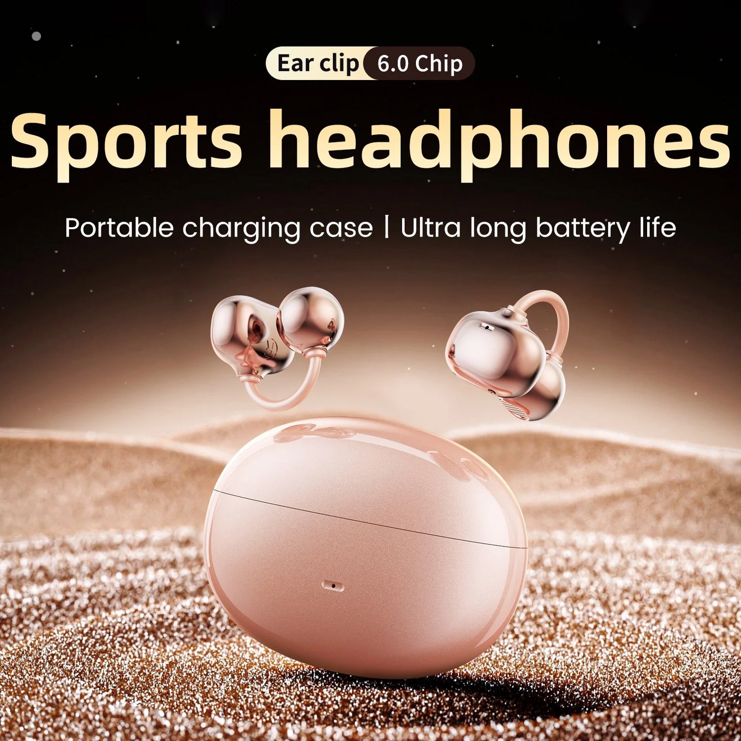 SHUKE Open Ear Clip Wireless Bluetooth Headphones With Microphone