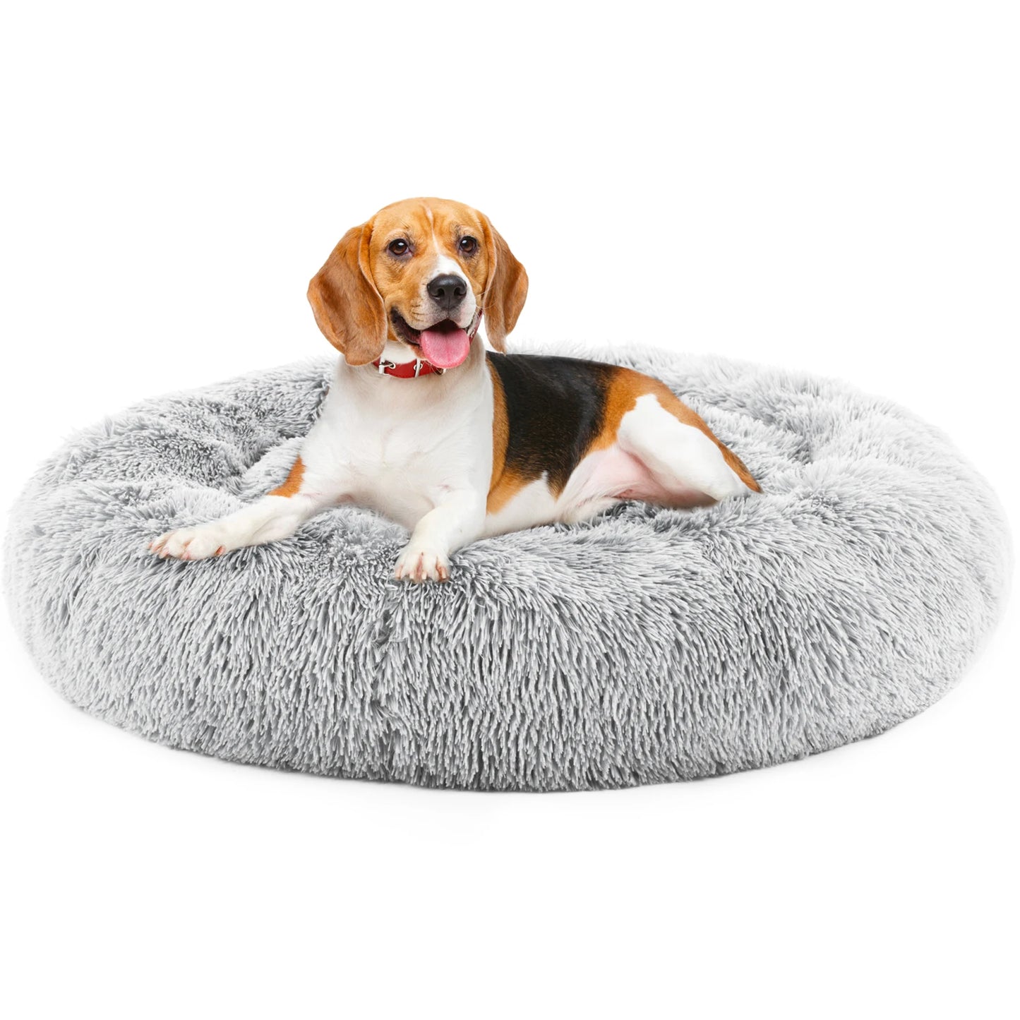 JHK Calming Dog Bed Washable Plush Round Bed For Dogs