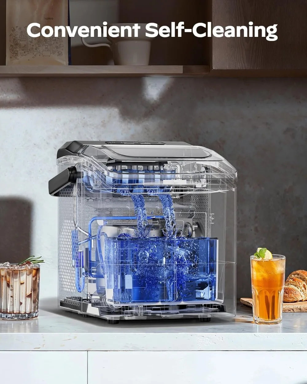 Ice Maker Countertop Portable With Two Ice Sizes Self Cleaning