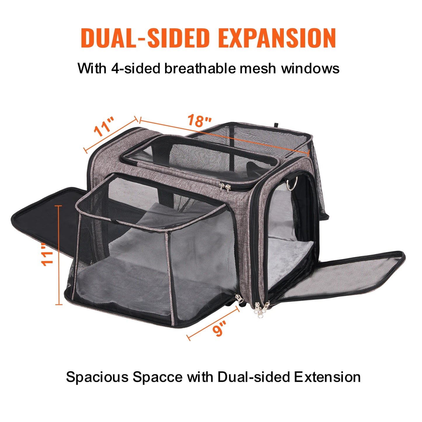 Travel Cat And Small Dog Carrier Backpack With Telescopic Handle