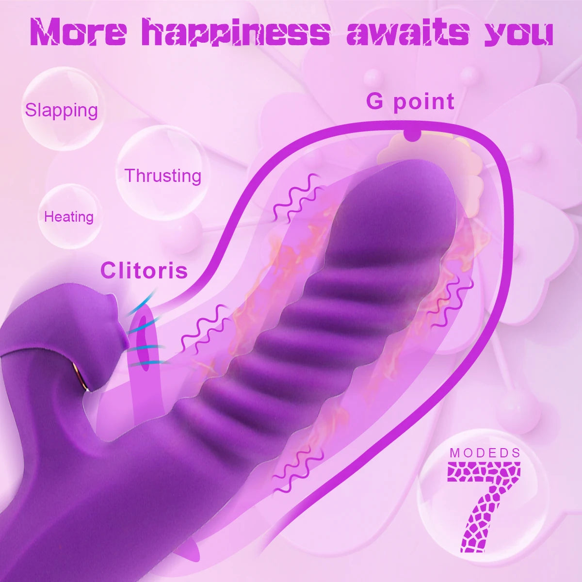 Vibrating Telescopic Flapping Clitoral Stimulator For Women
