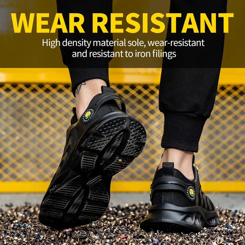 Breathable Lace Free Safety Shoes With Anti Puncture Protection