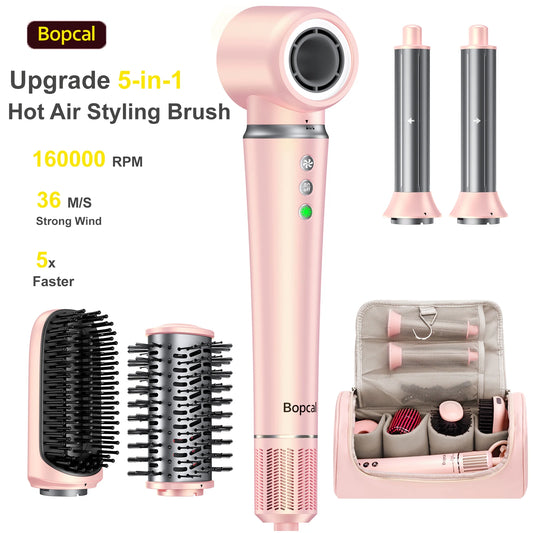 BOPCAL 5-In-1 Hair Dryer Styling Kit With Comb Curling Iron