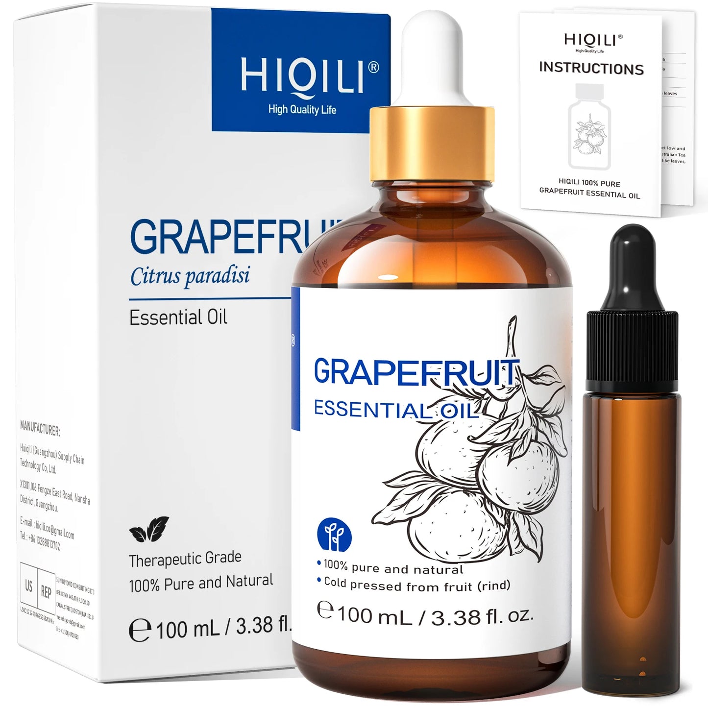 HIQILI Essential Oils Frankincense Lemon Rosemary Lavender Tea Tree Ylang