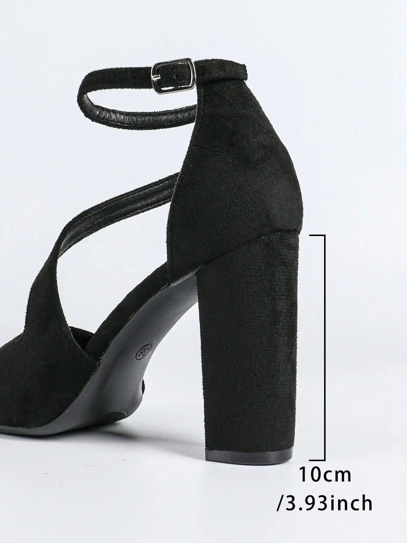 Women Fashionable Roman High Heel Sandals Chunky Clear Strap