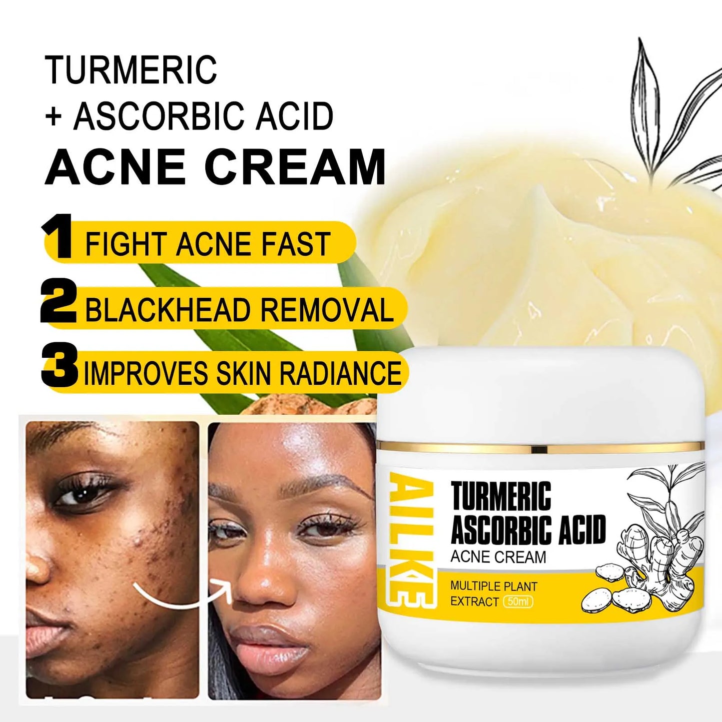 AILKE Organic Turmeric Skin Care Kit Brightening And Hydration