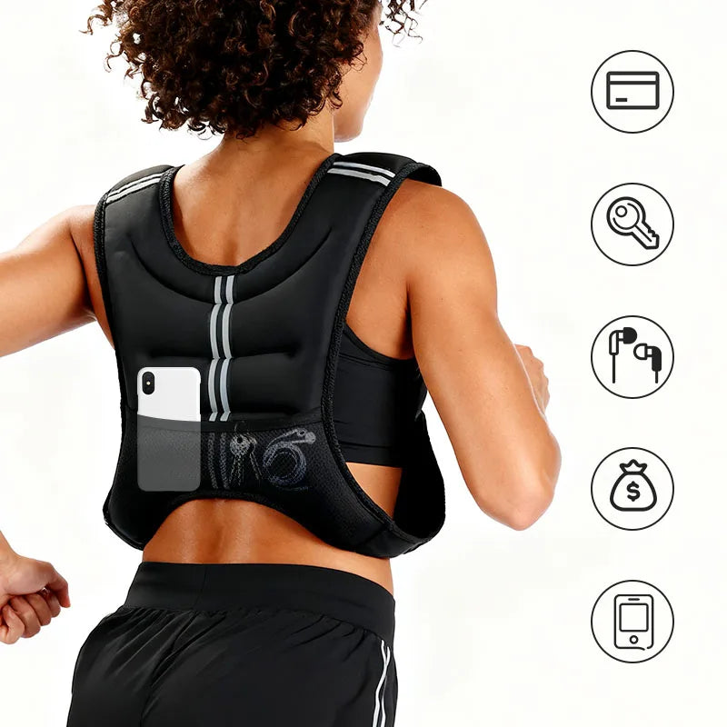 12lb Reflective Weight Vest For Workout And Running