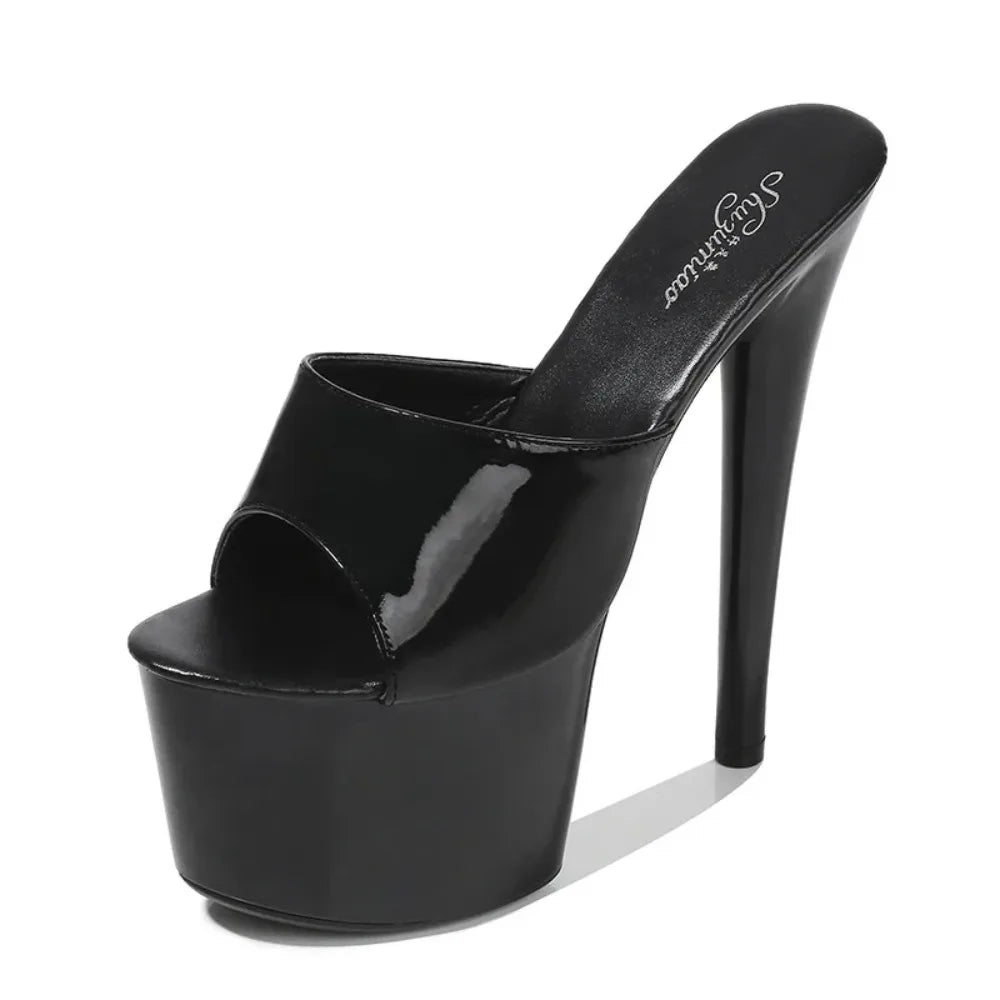 MClubGirl 181 Series Womens Stiletto Platform Crystal Sandals