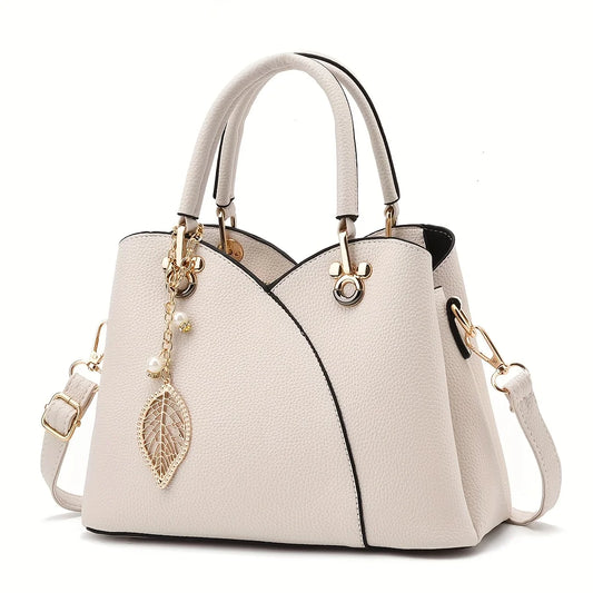 Lychee Pattern PU Leather Handbag For Daily Use And Outings
