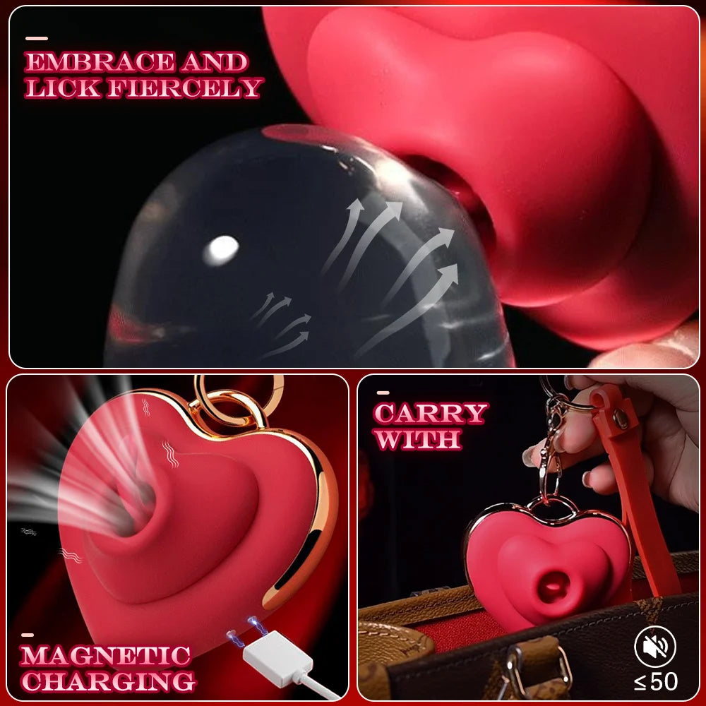 JoinJJToy Mini Heart Shaped Tongue Stimulator USB Rechargeable For Women